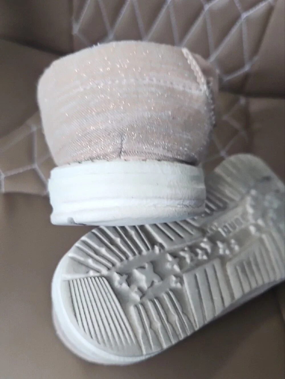 Hey Dude Sparkle Slip-On Shoes in Light Pink